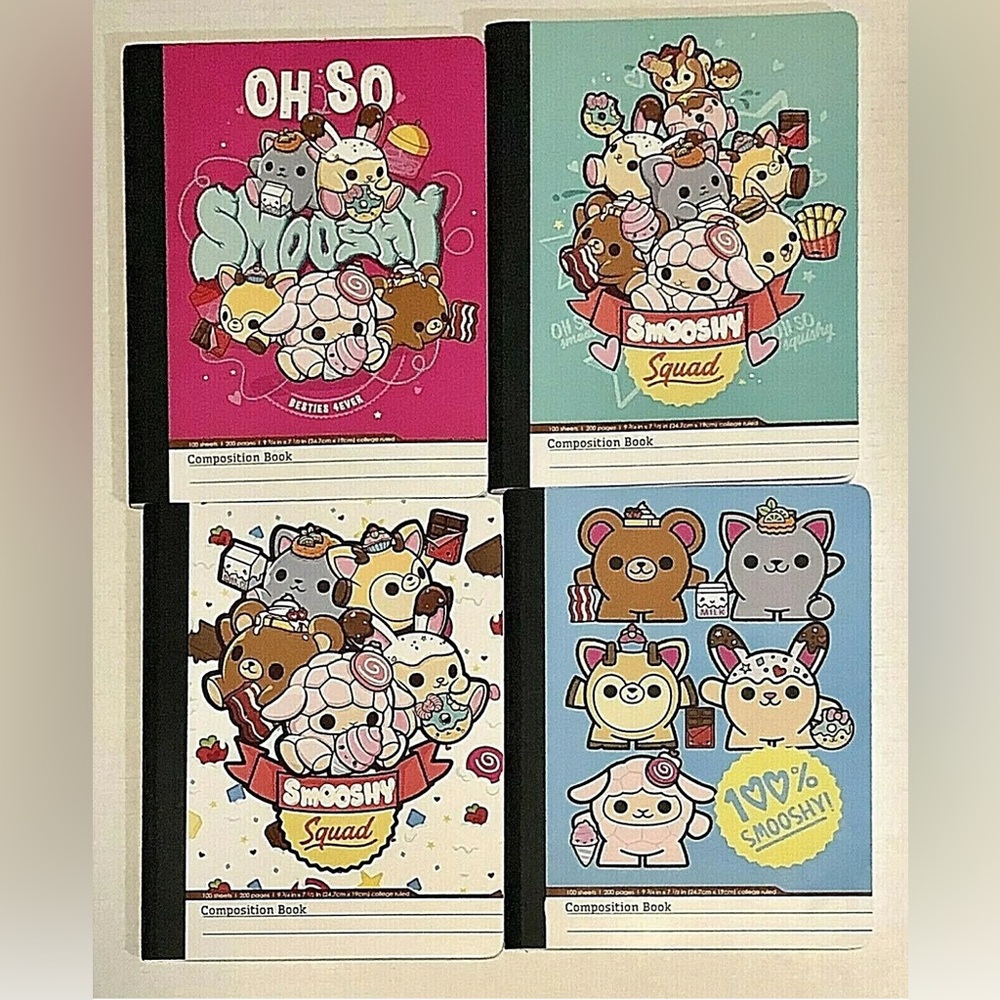 Smooshy Mushy Series Composition Notebooks College Ruled Set of 4 NEW